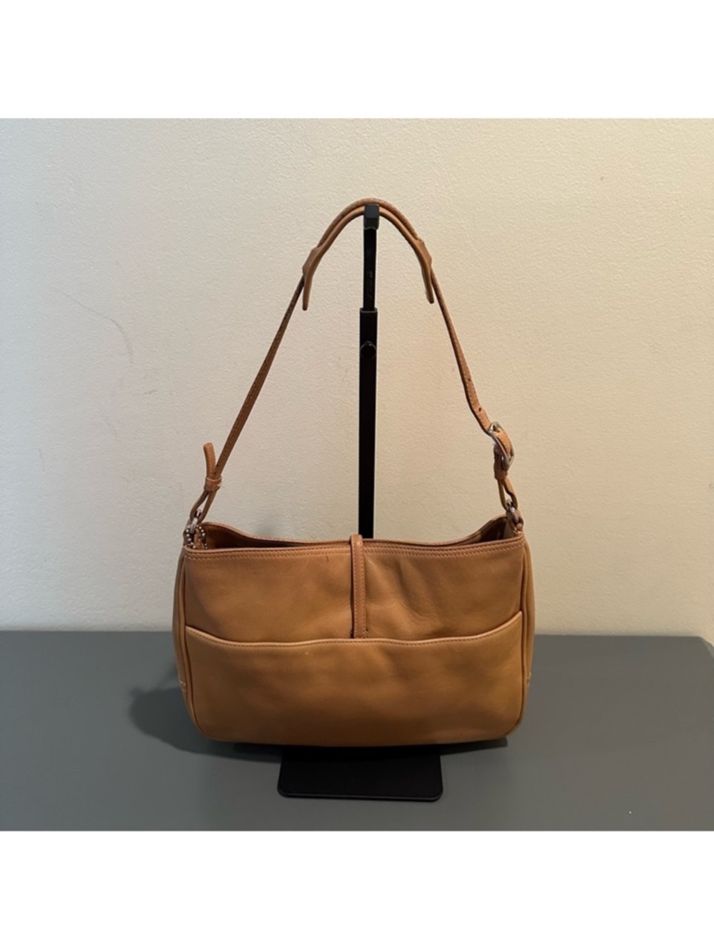 Coach Vintage Y2K Tan Leather Hampton clip Shoulder Bag style 7751 (2003) - Picture 2 of 14